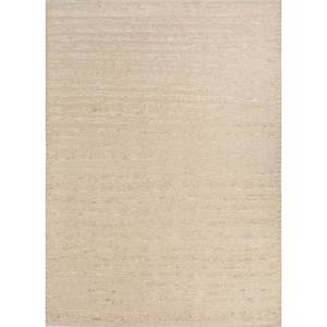 พรมขนสัตว์ถักมือสีเบจน้ำตาล หนา 10 มม. รุ่น Skwl-381 ลายทาง สำหรับบ้าน ห้องนั่งเล่น ทางเดิน รูปทรงสี่เหลี่ยมผืนผ้า พรมปูพื้นปูพื้น - Product Image 1