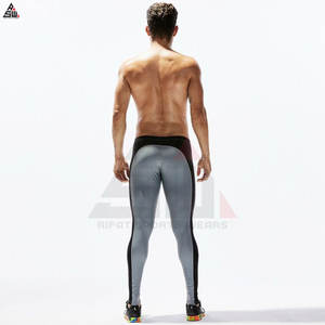 Leggings de compression pour hommes, vêtements de sport, course à pied, fitness, extensible dans 4 directions, respirant, séchage rapide, pantalon de sport pour hommes, logo personnalisé, taille - Product Image 2