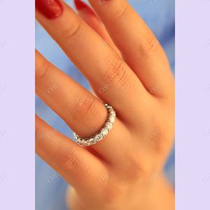 Trendy Full Eternity Moissanite Band Arrivée Shared Prong Double Basket Low-Profile Setting 2.50CTW VVS Clarity White Gold - Product Image 3