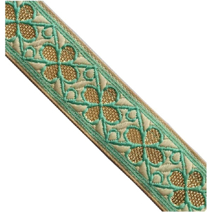 Kvr ผ้าถักแจ็คการ์ดแนววินเทจผ้าทอลายพื้นเมืองลูกไม้ริบบิ้นเล็มขอบสายรัดโพลีเอสเตอร์สำหรับกระเป๋าเสื้อผ้า - Product Image 2