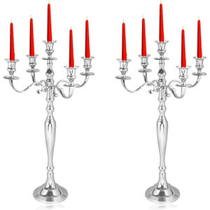 Chandelier argenterie Bougeoir décoratif en métal argent poli Chandelier au prix de gros - Product Image 3