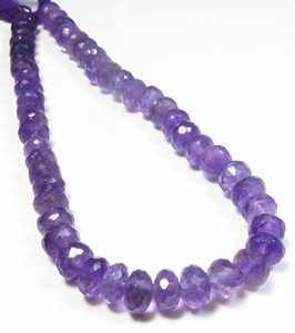 Cuentas facetadas de amatista brasileña de 7,5-8mm, 10 \ "hebra, piedra preciosa Rondelle púrpura Natural, piedras preciosas sueltas, amatista Natural 100% - Product Image 1