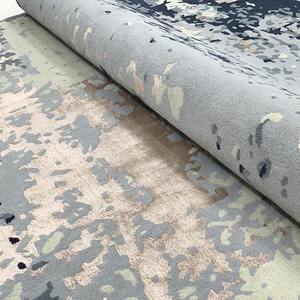 Alfombra de tamaño de diseño personalizable de lana NZ de seda, colores de arena gris marino duradero supersuave de calidad tejida a mano superior abstracta - Product Image 3