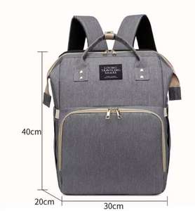 กระเป๋าเป้สะพายหลังสำหรับเด็กพร้อมตาข่ายกันยุงแบบพกพาสำหรับเดินทางเปลเด็กกระเป๋าผ้าอ้อมกระเป๋าคุณแม่พร้อมแผ่นเปลี่ยนกันน้ำ - Product Image 5