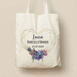 Bolso de mano de punto de algodón estampado diseño personalizado bolso de compras de lona reutilizable respetuoso con el medio ambiente diseño floral para regalo y promoción - Product Image 1