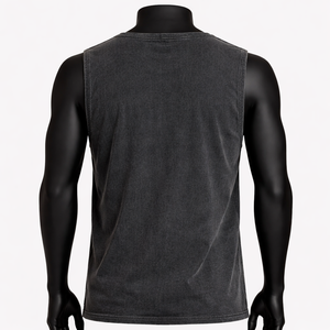 Camiseta sin mangas para hombre, estilo rockero, con estampado de letras, lavado ácido, vintage, streetwear, camiseta muscular de algodón, chaleco de verano, personalizada - Product Image 2