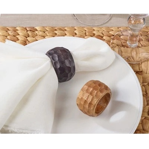 Premium Acacia Wood Napkin Rings Handcrafted Modern Design for Home <b>Wedding</b> Party Table Decoration for Hotel and Restaurant - Product Image 1