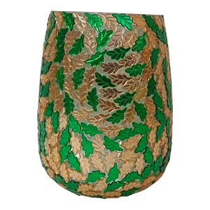 Décoration intérieure dorée et verte Vente à chaud de bougies de luxe vides personnalisées de haute qualité Récipients et bocaux en verre avec mosaïques fabriquées à la main - Product Image 5