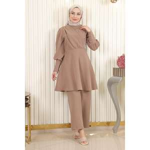 Ensemble décontracté en coton 100% avec col roulé perlé et longueur midi - Product Image 6