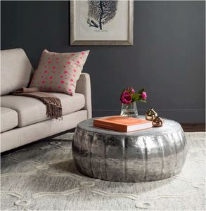 Elegant design silver aluminum coffee <b>table</b> for kitchenware office home restaurant living room garden decoration made in india - Product Image 3