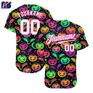 Hallewon calavera estilo Unisex 100% poliéster béisbol Softball Jersey cómodo logotipo personalizado deporte uniforme secado rápido transpirable - Product Image 1