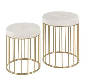 Tabouret de siège en métal au design personnalisé, pieds dorés, usage domestique, hôtel, chambre, restaurant, intérieur, extérieur, salon, vente en gros - Product Image 1