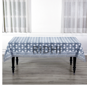 Mantel de algodón estampado de bloque indio hecho a mano, superventas de 2025, diseño Floral añil polvoriento para cubierta de mesa - Product Image 5