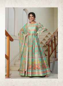 Dernière robe de travail imprimée numérique en soie Georgette de créateur par Fab Zone - Product Image 5