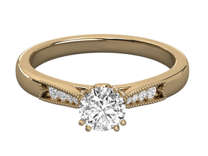 Anillo de Compromiso y Matrimonio para Mujer, Clásico, Plateado, Chapado en Oro de 14K, con Diamante Cultivado en Laboratorio de 0.5-2 Quilates, Corte Brillante Redondo, Certificado IGI - Product Image 4