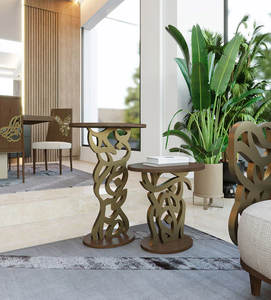 Bàn Cạnh Caligraffiti Bàn Cạnh Tròn Mdf Kim Loại Thiết Kế Thanh Lịch Bàn Cà Phê Cho Phòng Khách Đồ Nội Thất Giỏ Đựng Đồ - Product Image 5