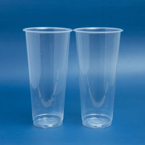 Gobelets en plastique PP jetables personnalisés OEM de 12/16 oz avec couvercles plats ou bombés, gobelets pour boissons chaudes et froides pour café, thé, jus, vente chaude - Product Image 1