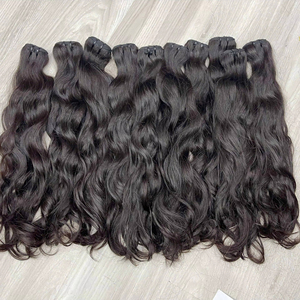 Vente 2025 Cheveux naturels bruts à cuticules alignées du Vietnam, extensions de cheveux humains ondulés, sans perte ni nœuds, lots de cheveux non traités - Product Image 1