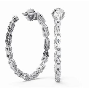 Aros de Oro de 9 Quilates con Diamantes Brillantes en Forma de Pera, Joyería de Laboratorio con Corte Redondo, Proveedor Mayorista B2B OEM para Exportación - Product Image 3