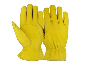 ถุงมือขับรถหนังวัวลายหนังประสิทธิภาพดีที่สุดถุงมือผ้าฝ้ายนุ่มสบายสำหรับความปลอดภัยในอุตสาหกรรมถุงมือทำงานก่อสร้าง - Product Image 1