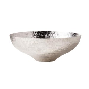 Bol de service décoratif en acier inoxydable argenté poli martelé à la main vintage plat de fruits en métal moderne pour la décoration intérieure et les événements - Product Image 5