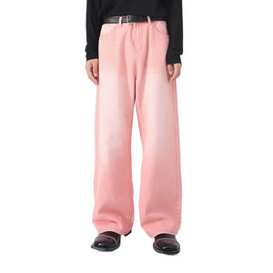 Pantalones Deportivos Casuales Personalizados para Hombre, Estilo Denim Vintage, Colorido, Pierna Ancha, Holgados, Rectos, Acampanados, 100% Poliéster, Gruesos - Product Image 4