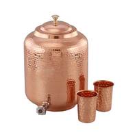 Distributeur de boissons en cuivre à forte demande Distributeur d'eau en cuivre fait à la main Navire à boire en cuivre pur Qualité d'exportation indienne