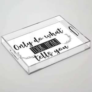 Plateau élégant en acrylique Judaica avec poignées, plateau de service et d'exposition en plastique transparent Lucite pour articles rituels juifs, nouveau design - Product Image 5