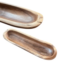 WTH028 Indonesische Teakwortel Serviesset Handgemaakt Massief Houten Modern Natuurlijke Afwerking 3-Maanden Garantie voor Perfect Elegante Presentatie