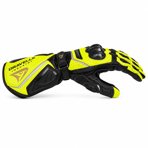 Dravelle Industry Leather Racing Gloves Full Finger Breathable Adjustable Wrist <b>Strap</b> Unisex Riding - Product Image 4