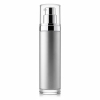 Flacon pompe sans air gris argenté 100 ml, pulvérisateur sous vide rechargeable, emballage cosmétique, logo personnalisé OEM ODM