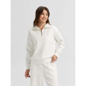 Sudadera con capucha de punto elegante para mujer, con media cremallera, estampada, lavada, con cuentas, informal, para estar en casa o descansar - Product Image 2