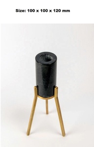 เชิงเทียนขาโลหะรูปทรงกระบอกทำจากโลหะรูปทรงหินอ่อนเชิงเทียนราชวงศ์สำหรับตกแต่งบ้านและตกแต่งแสงสว่าง - Product Image 6