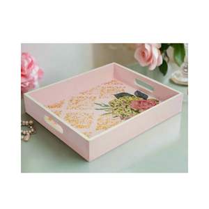 Plateau de service en bois émaillé minimaliste, plateau de service alimentaire simple et moderne - Product Image 1