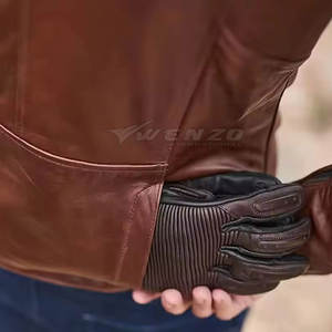 Veste de moto en cuir enduit pour homme, vente directe usine, service OEM 2025, imperméable, coupe-vent, respirante, écologique, décontractée - Product Image 4