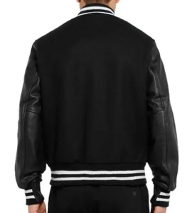แจ็คเก็ตบอมเบอร์เลตเทอร์แมนเสื้อแขนยาวหนังสั่งทำ - Product Image 2