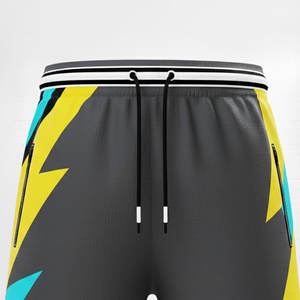 Shorts de sport athlétiques en maille double couche 100% polyester, couleur unie, avec cordon de serrage réglable et poches latérales profondes pour hommes, idéal pour la gym et le basketball - Product Image 3