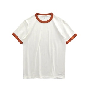 เสื้อยืด Ringer เฮฟวี่เวท Ringer แขนคอกลมชุดลําลองบล็อกสีเสื้อยืดเปล่าแบบกําหนดเองสําหรับผู้ชายผ้าฝ้าย - Product Image 1