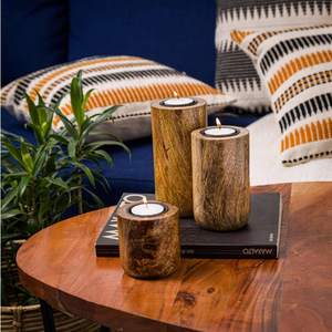 Wood Candle Holder Dining Table Candle Stand Decorative <b>Tealight</b> Stand Set of 3 Natural Custom Manufacturer Factory Direct Sale - Product Image 3