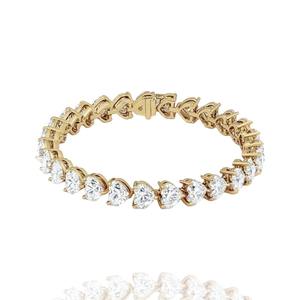 0.30 CT Classic Heart Lab Grown Diamond Solitaire Tennis <b>Bracelet</b> IGI Certified Women's 13.5 CT Total <b>Weight</b> 14 KT Gold White - Product Image 3