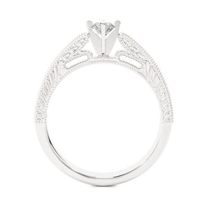 Bague en diamant Moissanite vintage de 0.50 ct avec des accents latéraux comme cette bague Look vintage avec des caractéristiques spéciales - Product Image 3