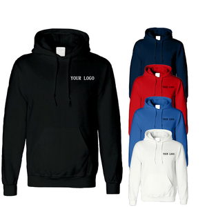 Sudaderas con capucha de estilo informal de invierno de talla grande para hombre, sudaderas 100% de algodón básico sólido bordado con bolsillo de canguro, estilo informal de invierno - Product Image 5