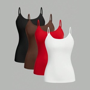 <b>Black</b> <b>Tops</b> Summer Sleeveless Women Tank <b>Top</b> With Lace <b>Top</b> <b>Red</b> Inside Wear Lace Camisoles Loose Underwear Womens Clothing Vest - Product Image 3