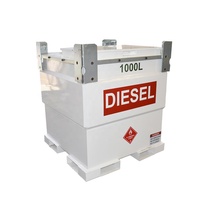 Réservoir stationnaire en acier carbone à double paroi de 1000 L, optimisé pour la distribution de carburant (Diesel/Essence/Huile/Liquide de refroidissement), rapide, pour usage intérieur