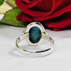Vente en gros directe d'usine, bague en argent sterling 925, sertissage classique, turquoise, pour femmes, haute qualité, fabrication artisanale, mariage, fiançailles - Product Image 2