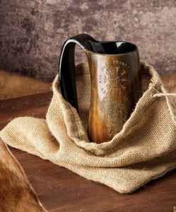 Trondebal Viking tasse à boire corne de boeuf naturelle tasse isolée gobelet alimentaire étanche verres pour café - Product Image 3