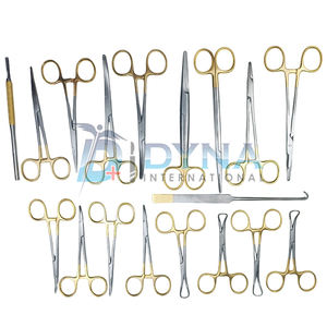 ชุดเครื่องมือผ่าตัดทั่วไป17ชิ้นชุดเครื่องมือผ่าตัดด้ามทอง - Product Image 1