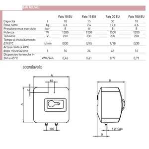 Chauffe-eau électrique instantané Ariston Fais 10 litres pour installation au-dessus d'un évier - Product Image 2