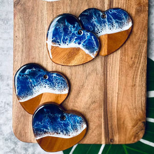 Posavasos de Resina y Madera Clásicos, Duraderos y de Alta Calidad, Posavasos de Resina Epoxi y Madera Natural para Tazas, Vasos y Uso Doméstico - Product Image 1