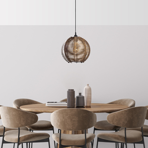 Lámpara colgante grande hecha a mano de bambú Sere, lámpara colgante de techo de ratán Natural para decoración rústica moderna para sala de estar y dormitorio - Product Image 3